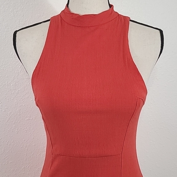 FREE PEOPLE Red-Orange Open Back Lined Dress, size Small - Picture 2 of 6